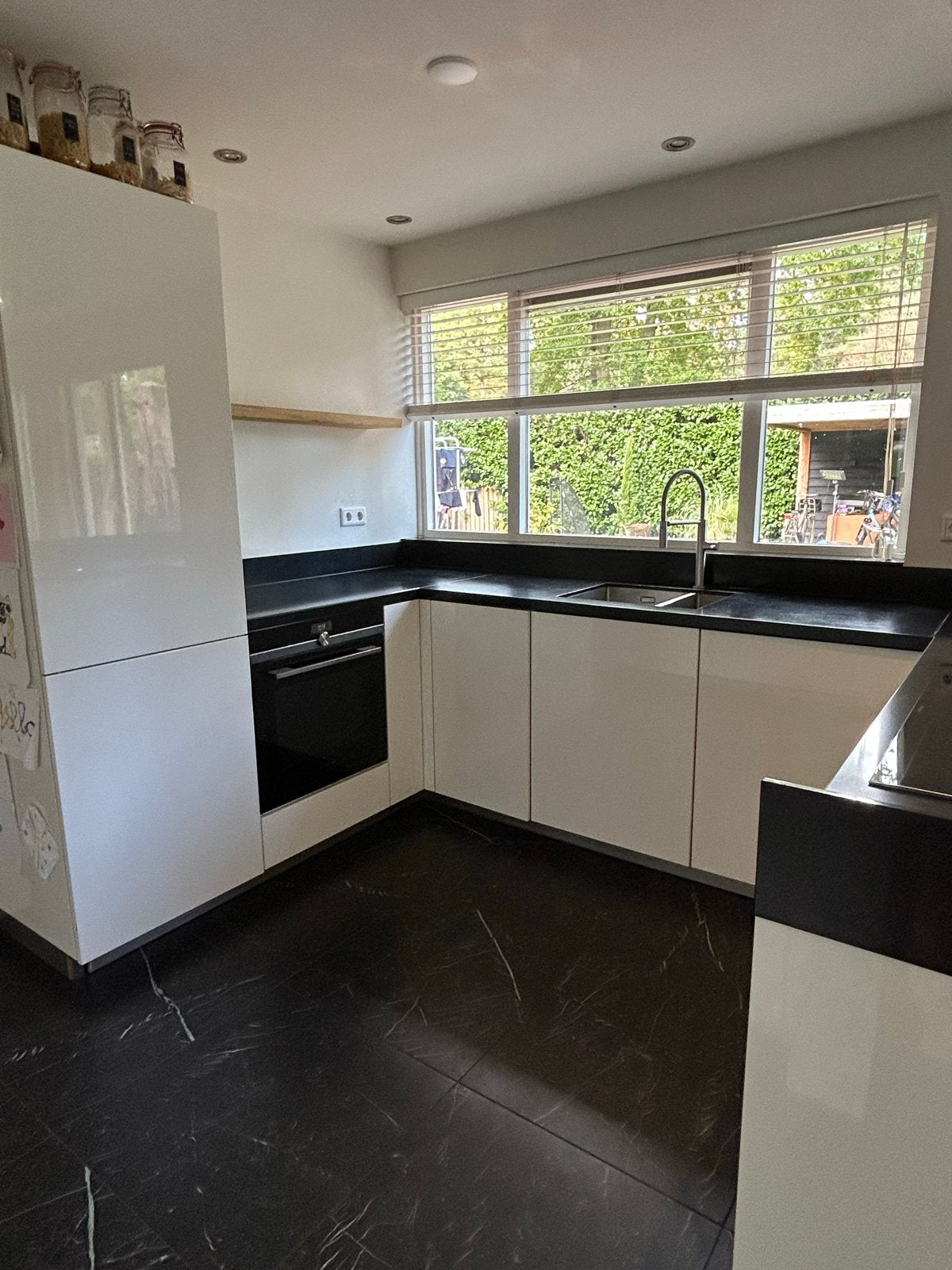 Moderne U-keuken Keller Crystal wit hoogglans greeploos, Ophalen, Gebruikt, U-keuken, Wit