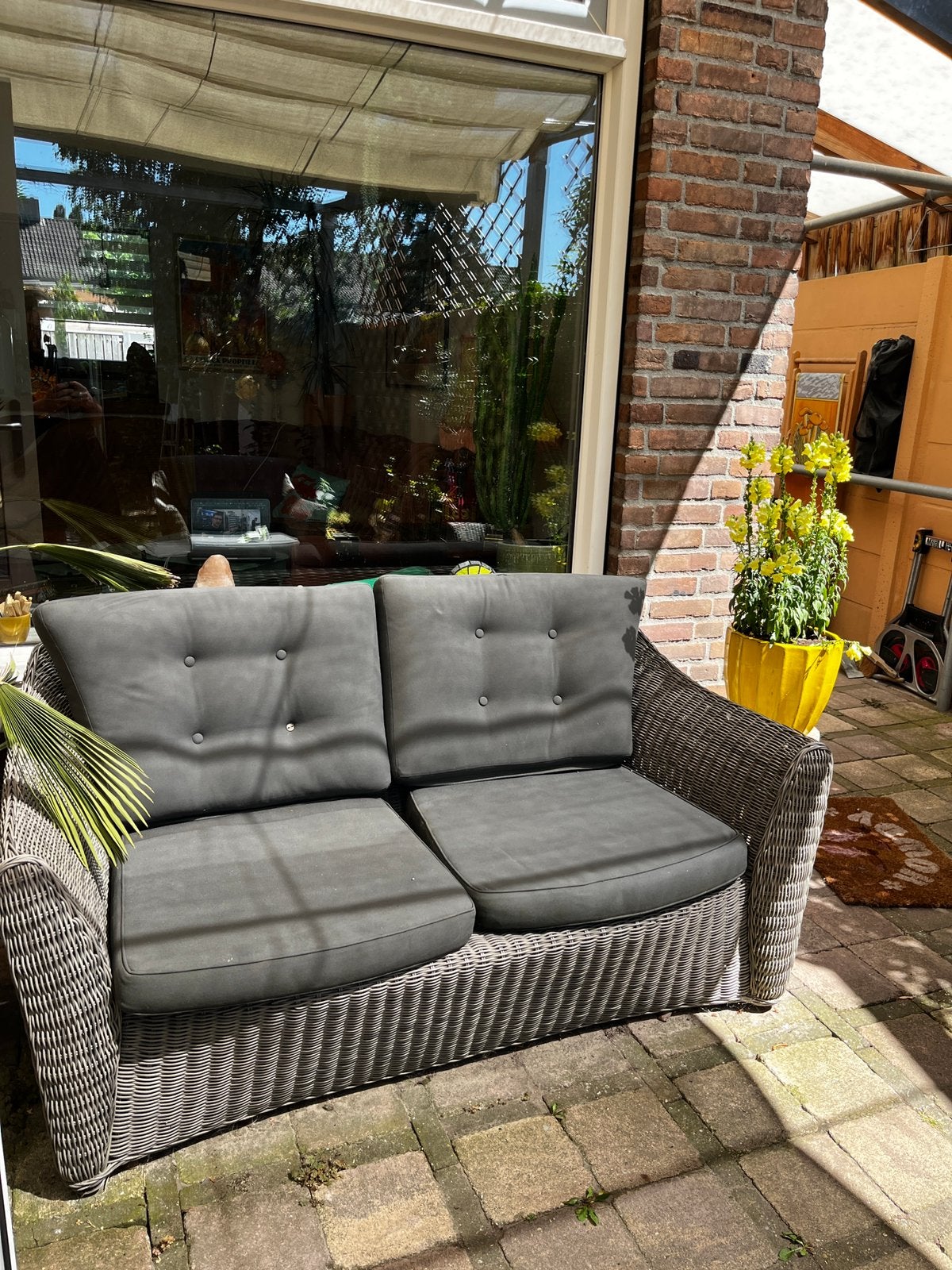 Tuinset loungezet taupe, Ophalen, Gebruikt, Kunststof