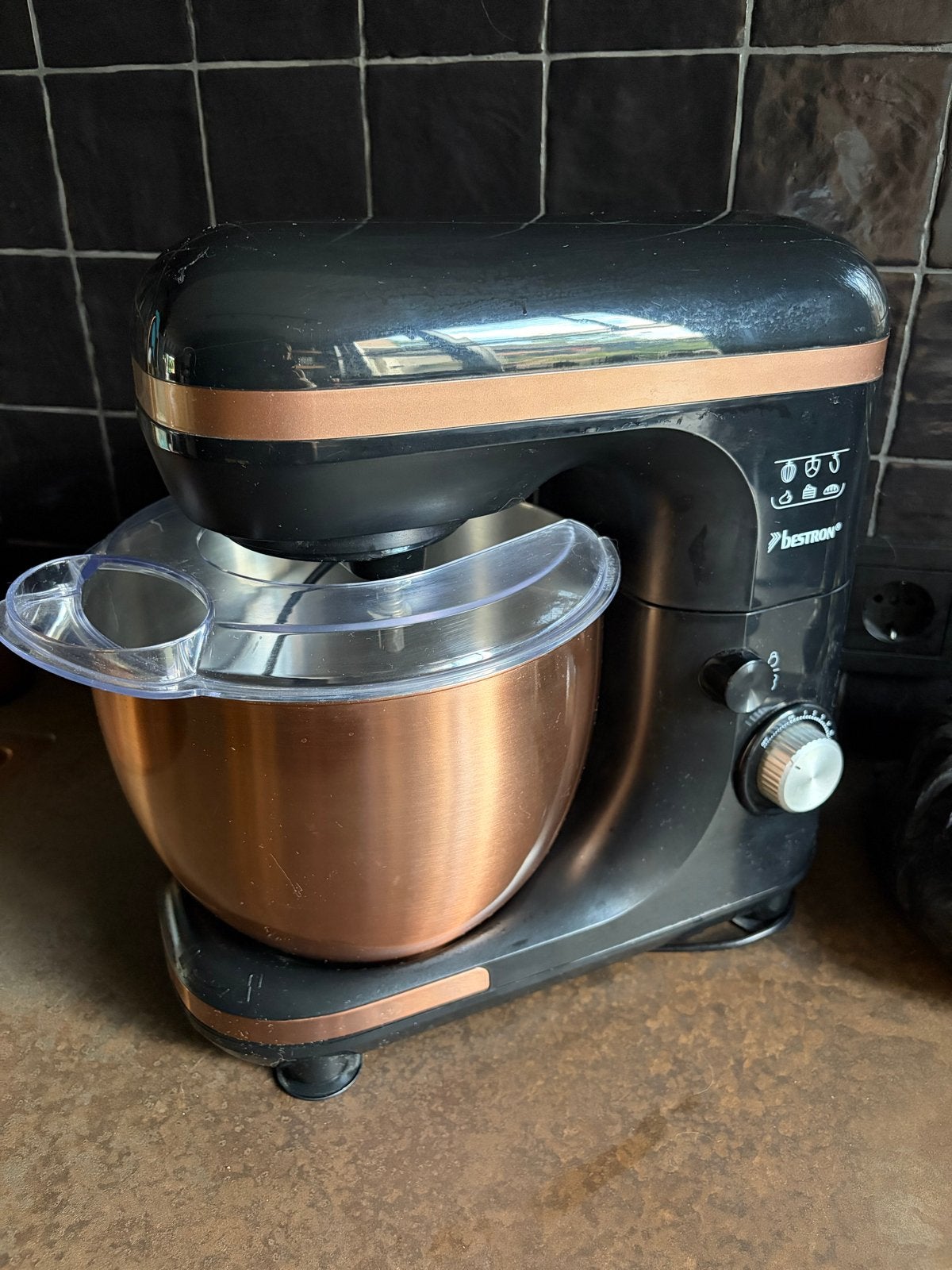 Bestron Keukenmachine Zwart/Koper (Copper Collection), 4 liter of meer, Ophalen of Verzenden, Zo goed als nieuw, 3 snelheden of meer