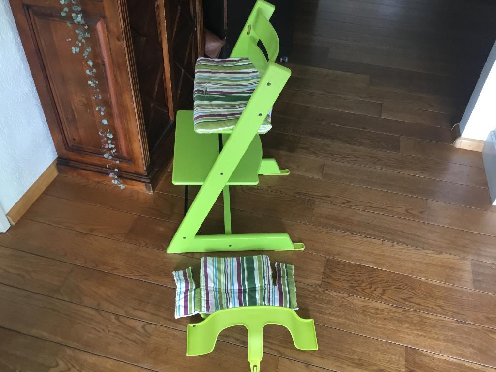 Stokke Tripp Trapp kinderstoel - Lime groen, Kinderen en Baby's, Ophalen, Zo goed als nieuw, Meegroeistoel, Stoelverkleiner