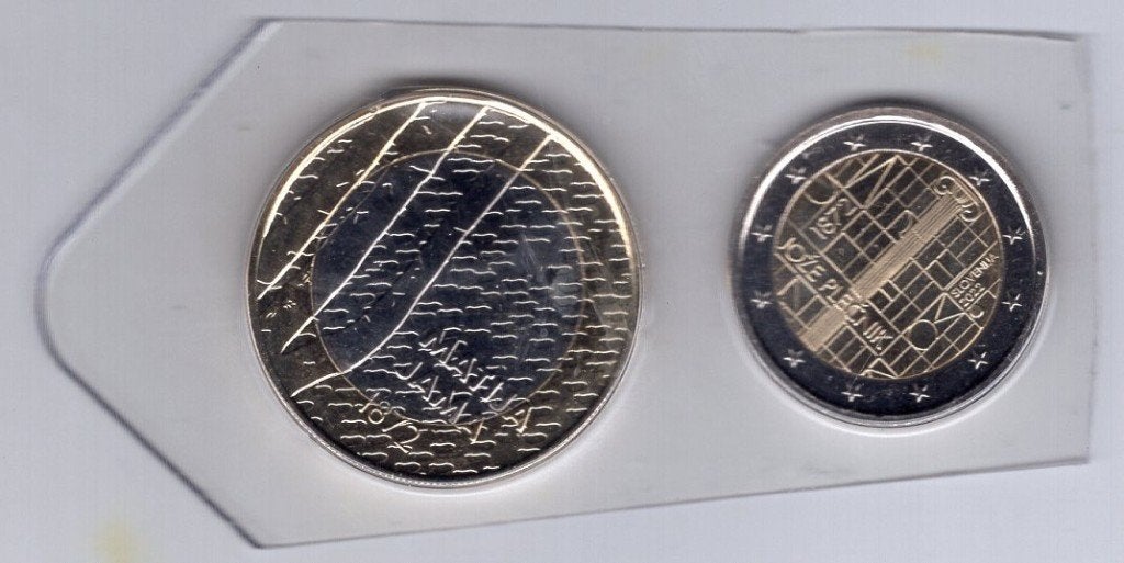 2 + 3 Euro Slovenie 2022 - Joze Plecnik en Matija Jama - BU, Verzenden, Slovenië, Overige waardes, Setje