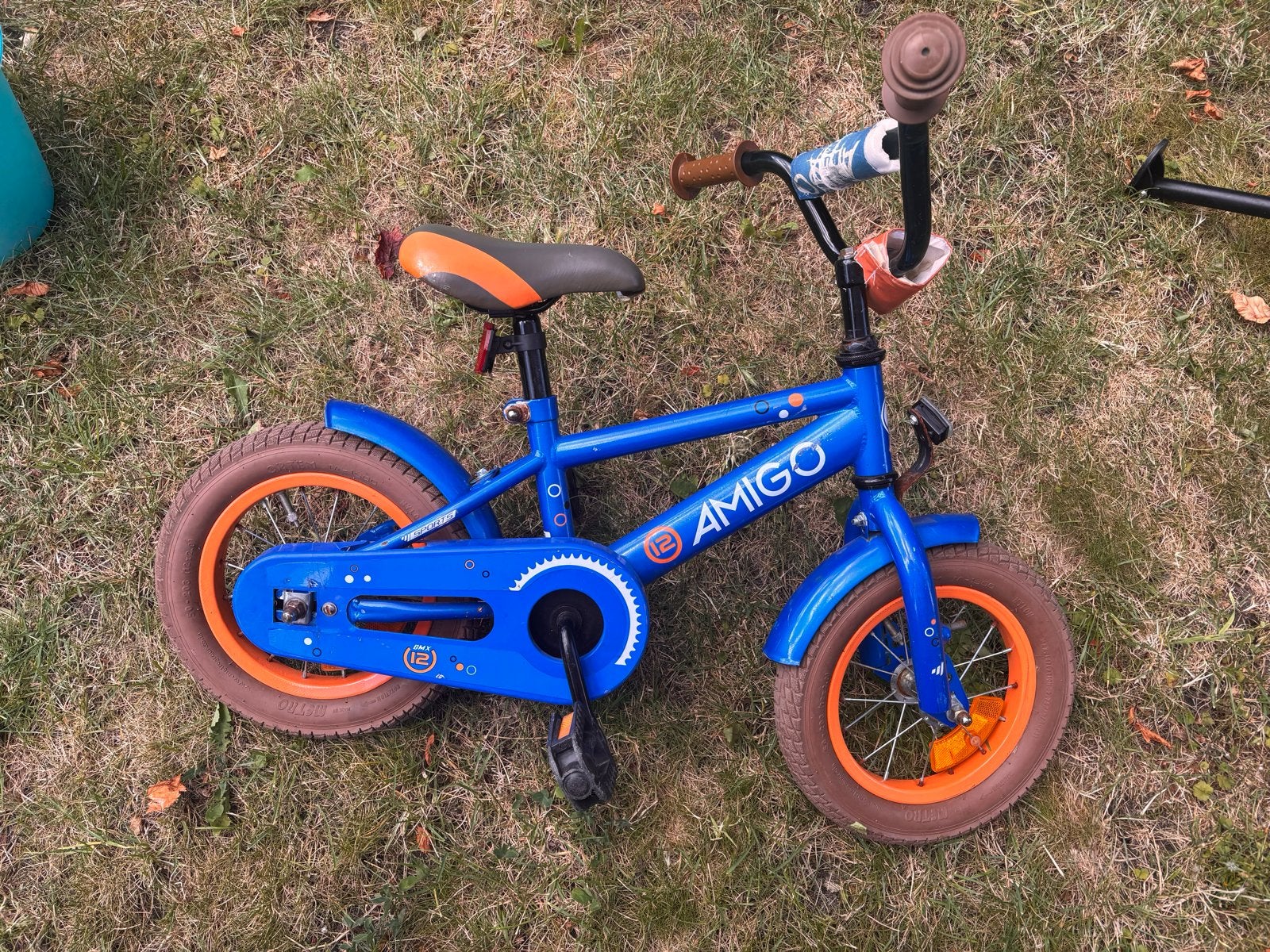 Amigo Kinderfiets Blauw - 12 inch, Fietsen en Brommers, Fietsen | Kinderfietsjes, Ophalen, Gebruikt, Terugtraprem, Minder dan 16 inch