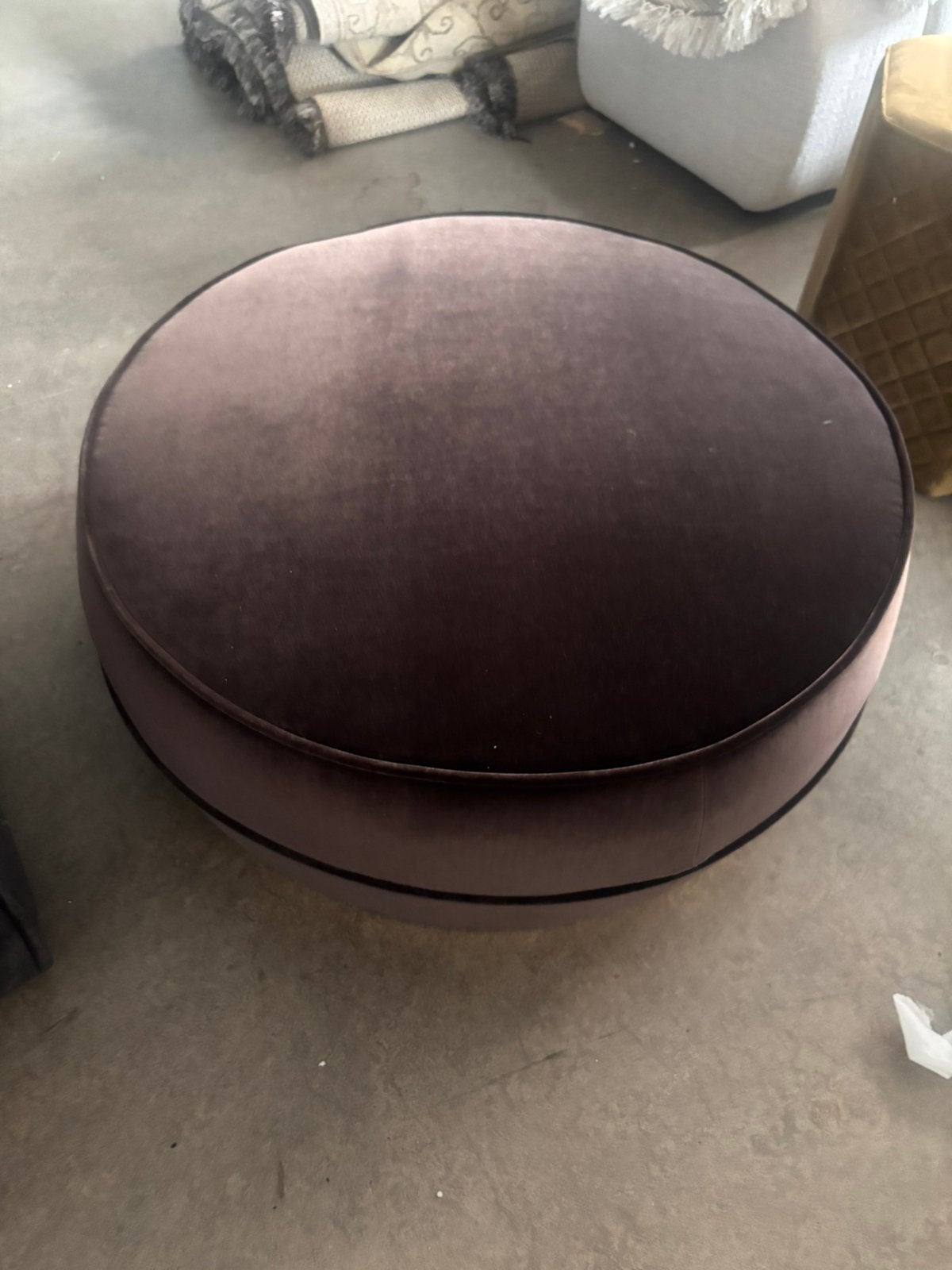 Riviera maison poef rond, Ophalen, Zo goed als nieuw, Rond, 75 tot 100 cm