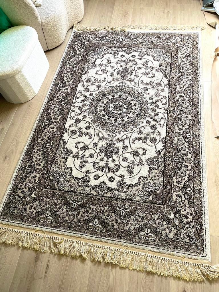 Turks handgeknoopt tapijt, Ophalen, Zo goed als nieuw, Rechthoekig, 200 cm of meer