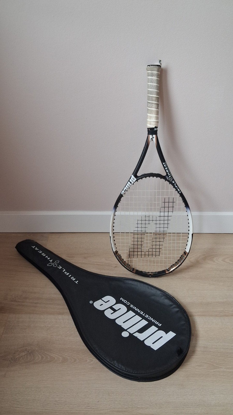 Prince Triple Threat Tennisracket met hoes, Sport en Fitness, Tennis, Ophalen of Verzenden, Gebruikt, Racket, Prince