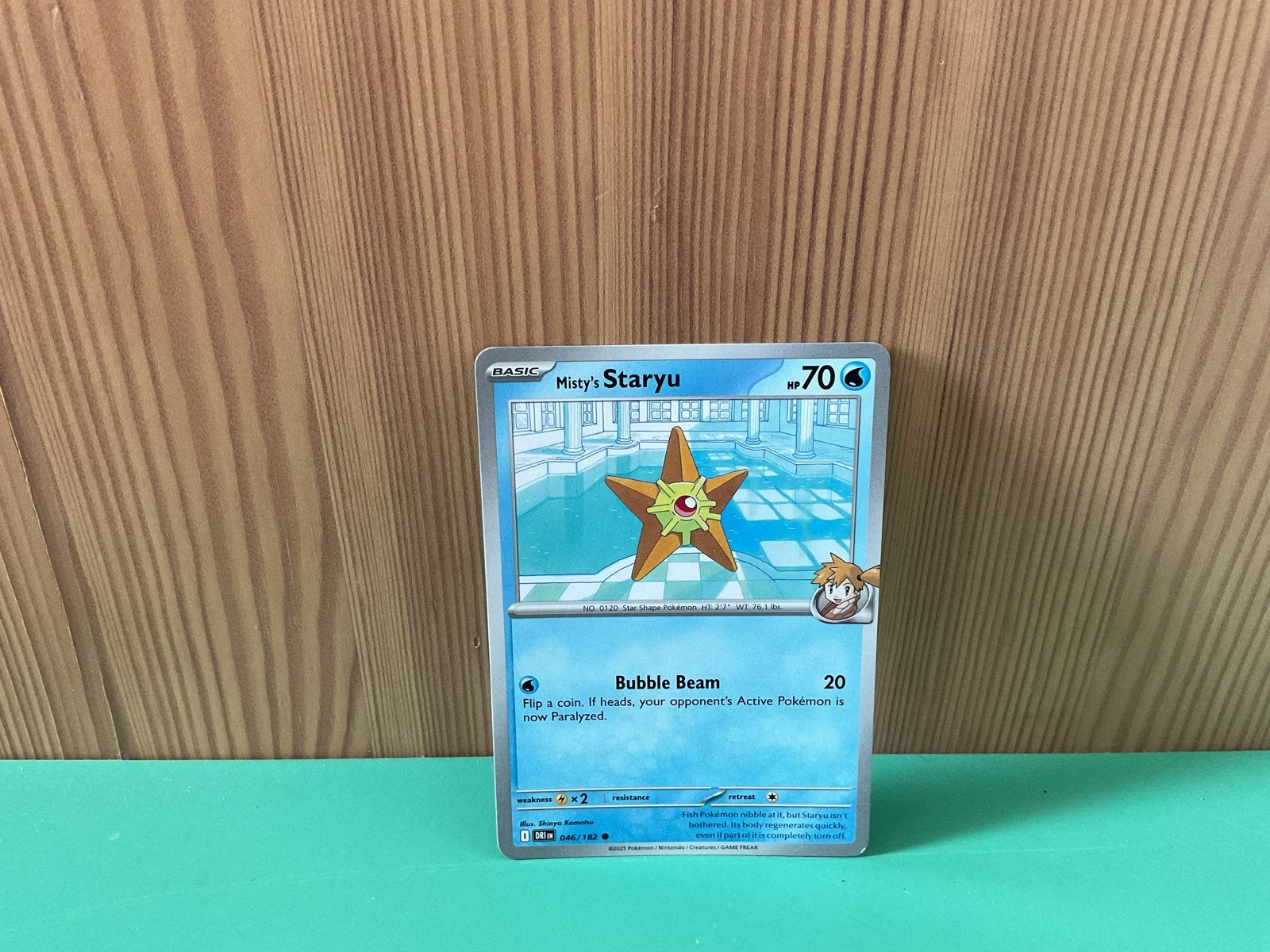 Misty's Staryu Pokémon Kaart - Basic, 70 HP, Ophalen, Gebruikt, Losse kaart