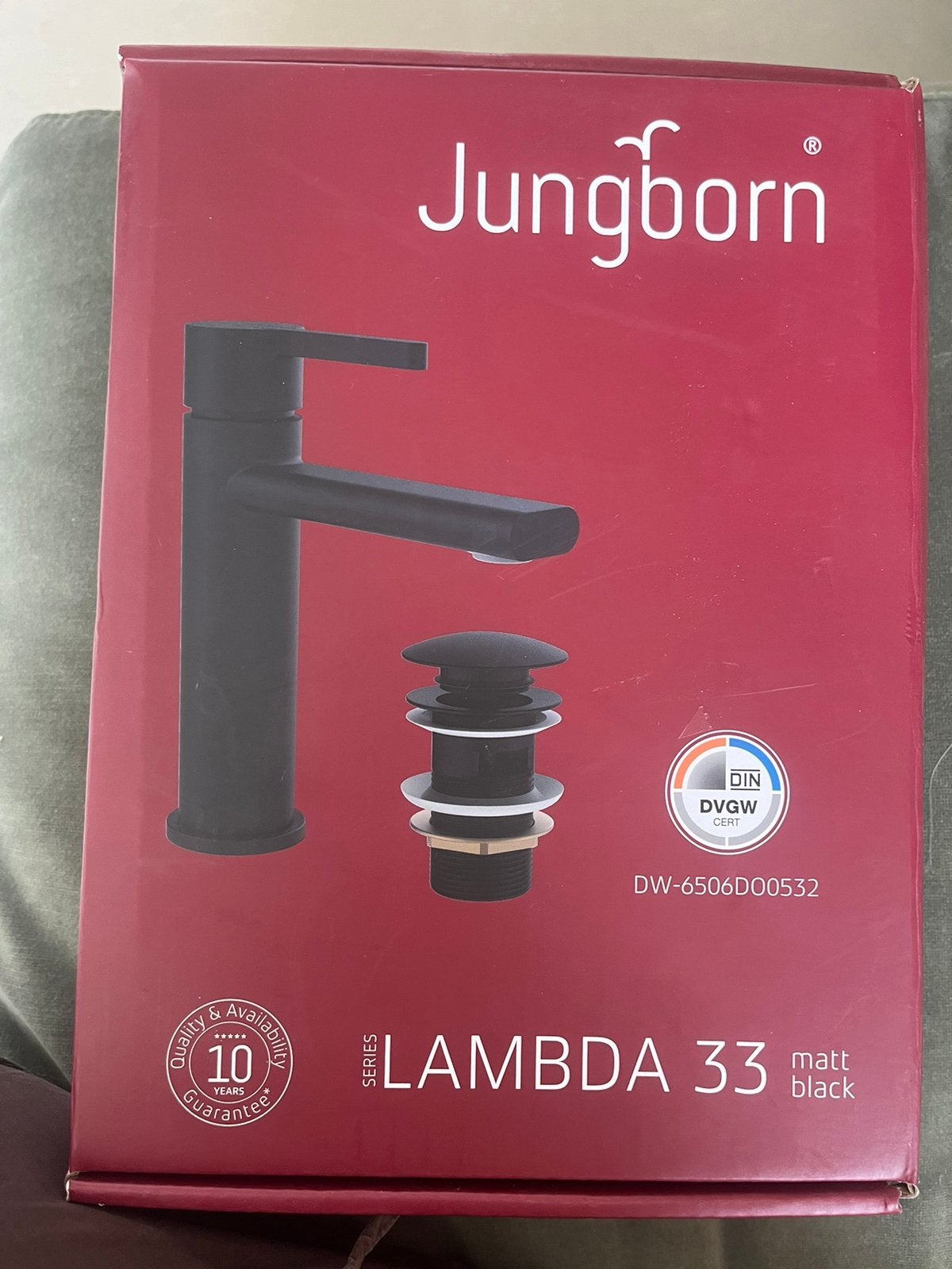 Kraan wastafel Jungborn Lambda 33 mat zwart, Ophalen, Nieuw, Kraan