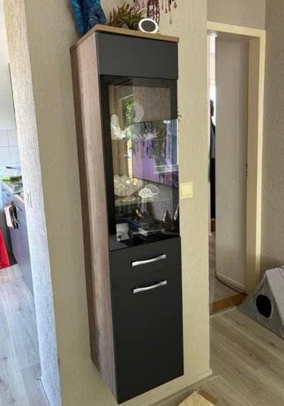 Smalle vitrinekast / badkamer kast, Huis en Inrichting, Kasten | Vitrinekasten, Ophalen, Minder dan 50 cm, Gebruikt, 100 tot 150 cm