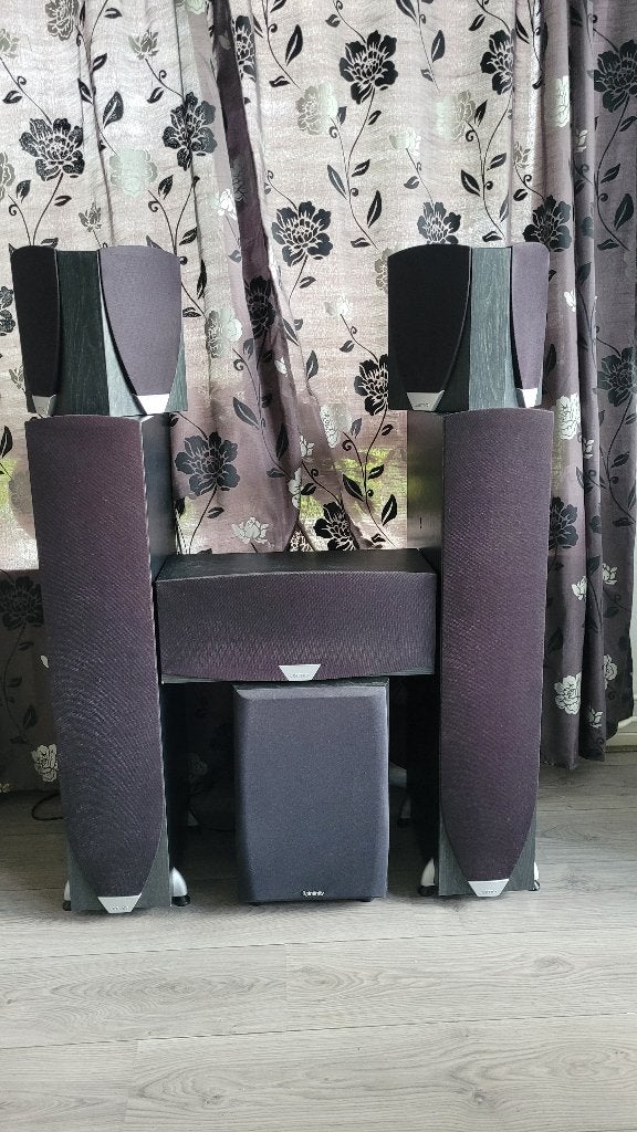 Jamo 5.1 surround set met Infinity subwoofer, Ophalen, Gebruikt, Complete surroundset, 120 watt of meer