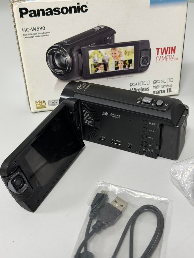 Panasonic HC-W580 Full HD twin Camcorder wifi hdmi 90x zoom, Panasonic, Full HD, 20x of meer, Ophalen of Verzenden