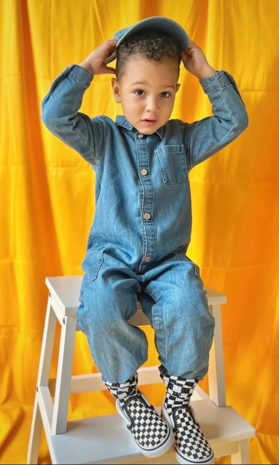 Denim jumpsuit H&M spijkerstof overall spijkerpak 98-104, Ophalen of Verzenden, Zo goed als nieuw, Jongen of Meisje, Overige typen