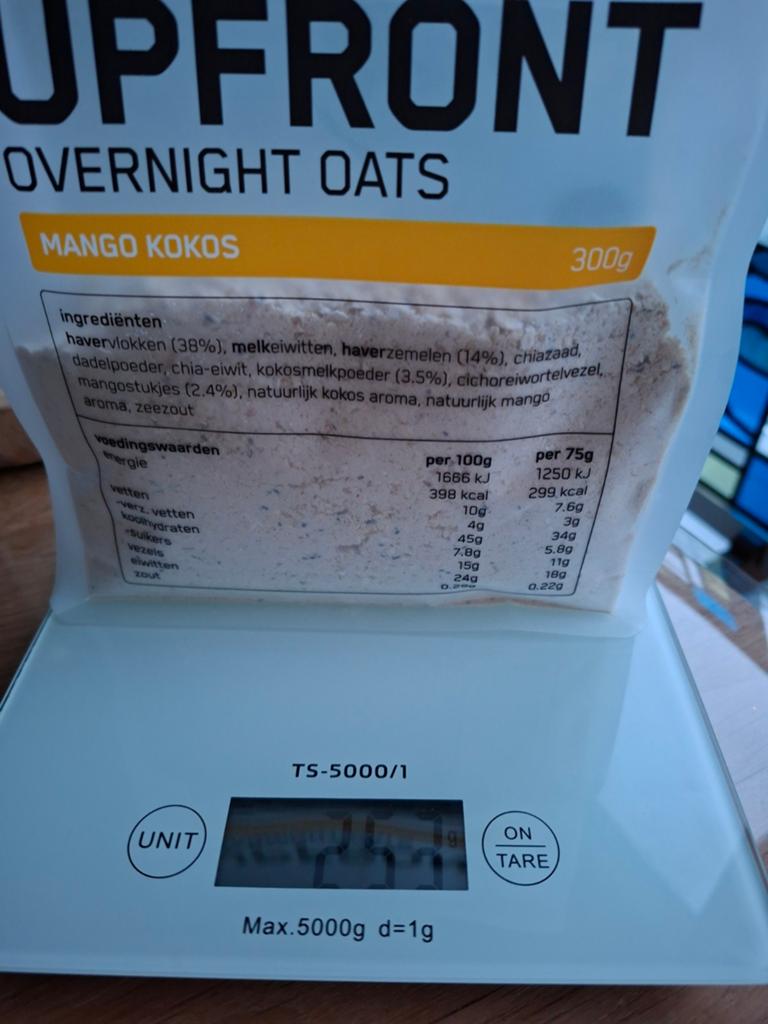 Upfront overnight oats mango kokos, Sport en Fitness, Ophalen of Verzenden