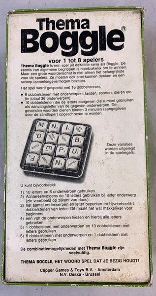 Clipper Thema Boggle Bordspel Woordspel Vintage 1982 spel, Coolsingel 104, 3011 AG Rotterdam, Netherlands, Clipper, Verzenden