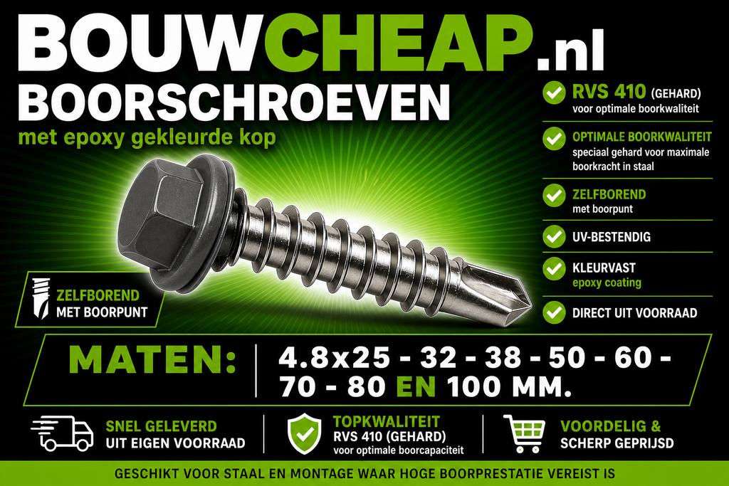 Boorschroeven in kleurkop, Ophalen of Verzenden, Nieuw, Rvs