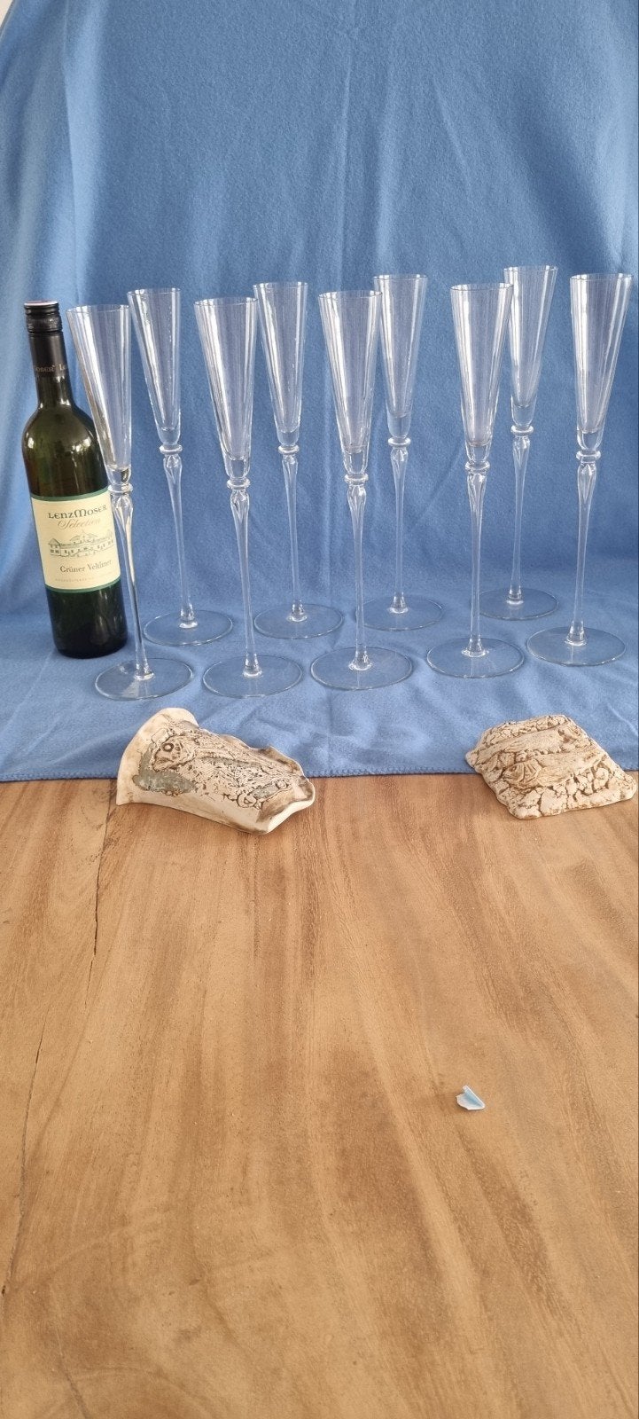 Rosenthal  champagneglazen XXL 9 delige set., Antiek en Kunst, Antiek | Glas en Kristal, Ophalen