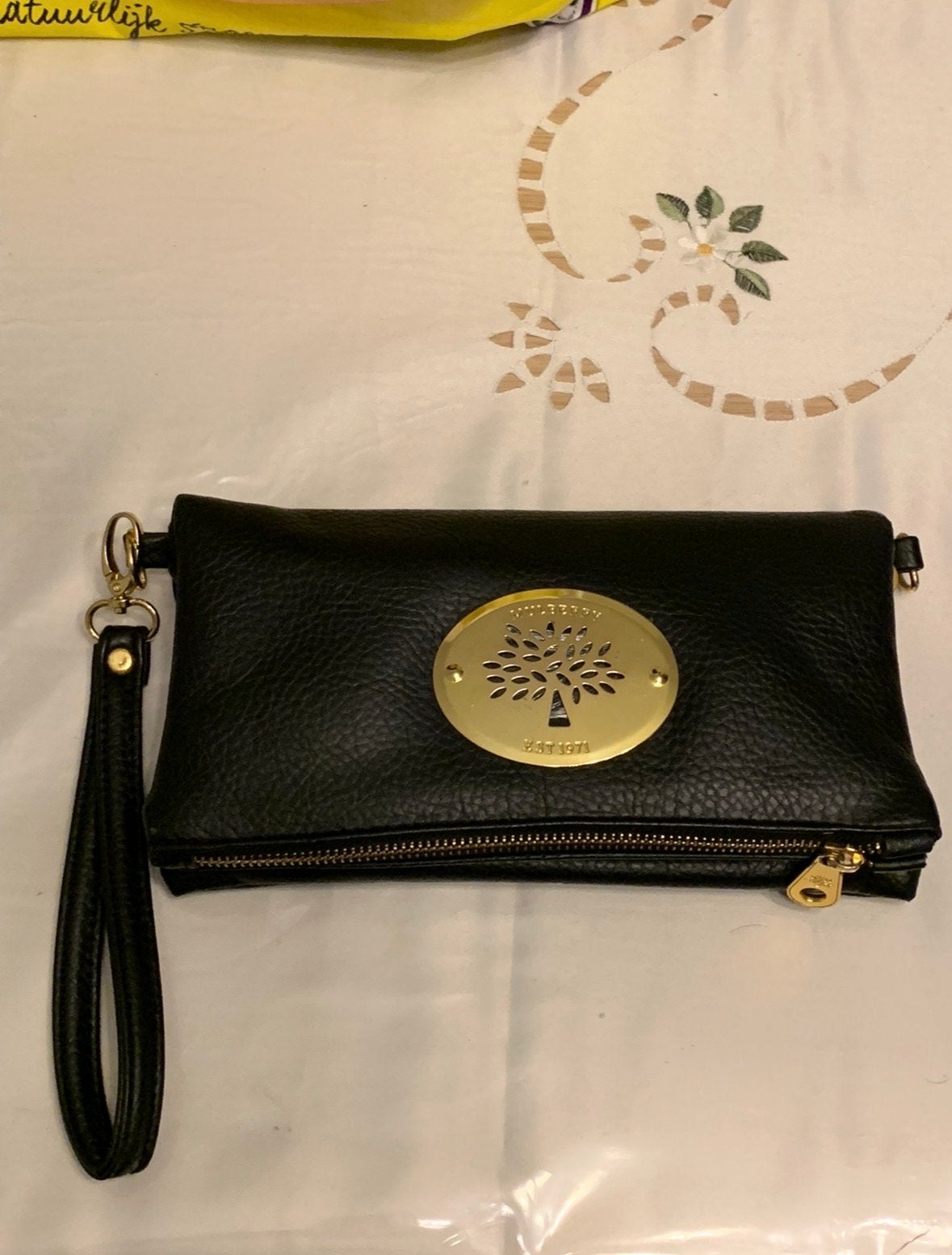 Mulberry Avondtasje Zwart Leer - Zo goed als nieuw, Ophalen of Verzenden, Zo goed als nieuw, Zwart, Avondtasje