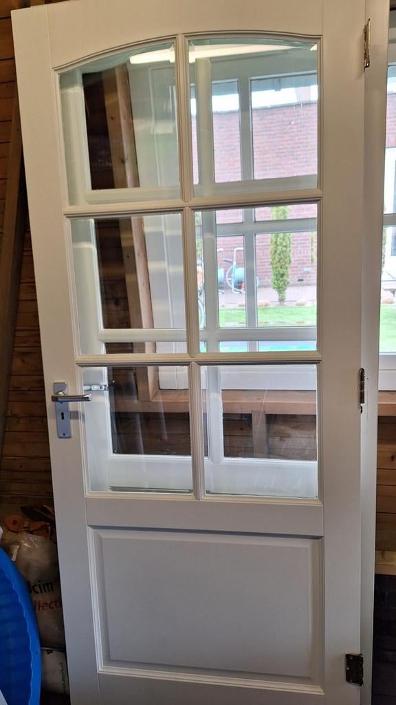 Binnendeuren met geslepen glas ramen, Ophalen, Gebruikt, 80 tot 100 cm, Binnendeur