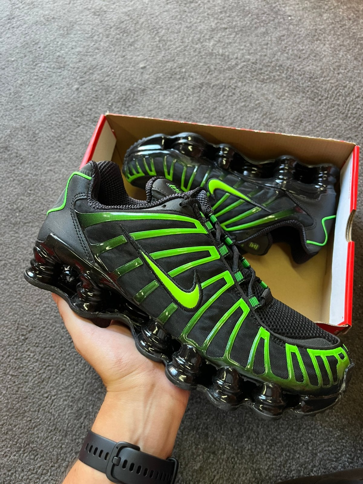 Nike Shox TL Zwart Groen - Maat 44, Zwart, Nieuw, M, Ophalen of Verzenden