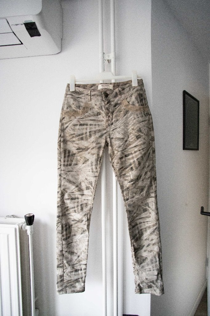 Broek / jeans met groen patroon Mos Mosh maat 28, MOS MOSH, Overige kleuren, Ophalen of Verzenden, Maat 36 (S)
