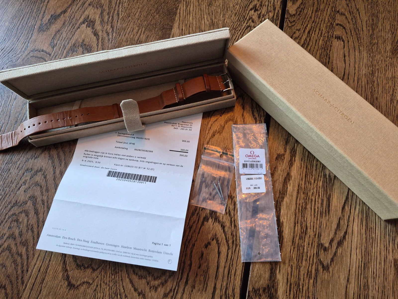 Omega Nato band 21mm bruin leder, Ophalen of Verzenden, Zo goed als nieuw, Leer, Omega