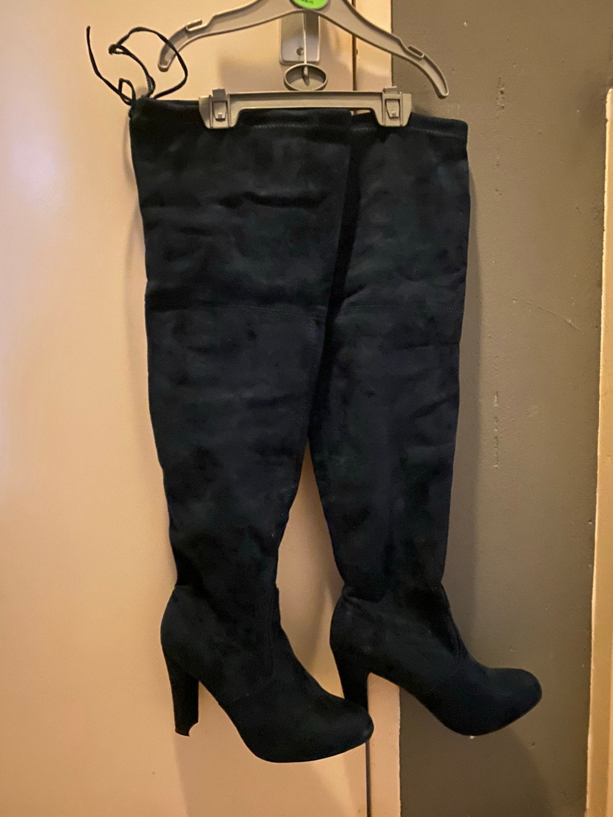 Donkerblauwe Overknee Laarzen Maat 39, Kleding | Dames, Schoenen, Ophalen of Verzenden, Zo goed als nieuw, Blauw, Hoge laarzen