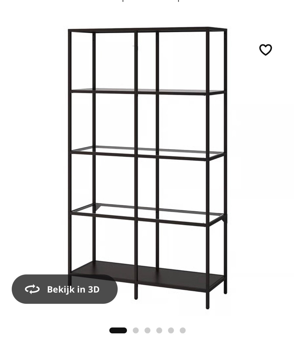 2x IKEA Fjällbo open kast met 4 planken, zwart metaal/glas, Ophalen, Met plank(en), 50 tot 100 cm, 150 tot 200 cm