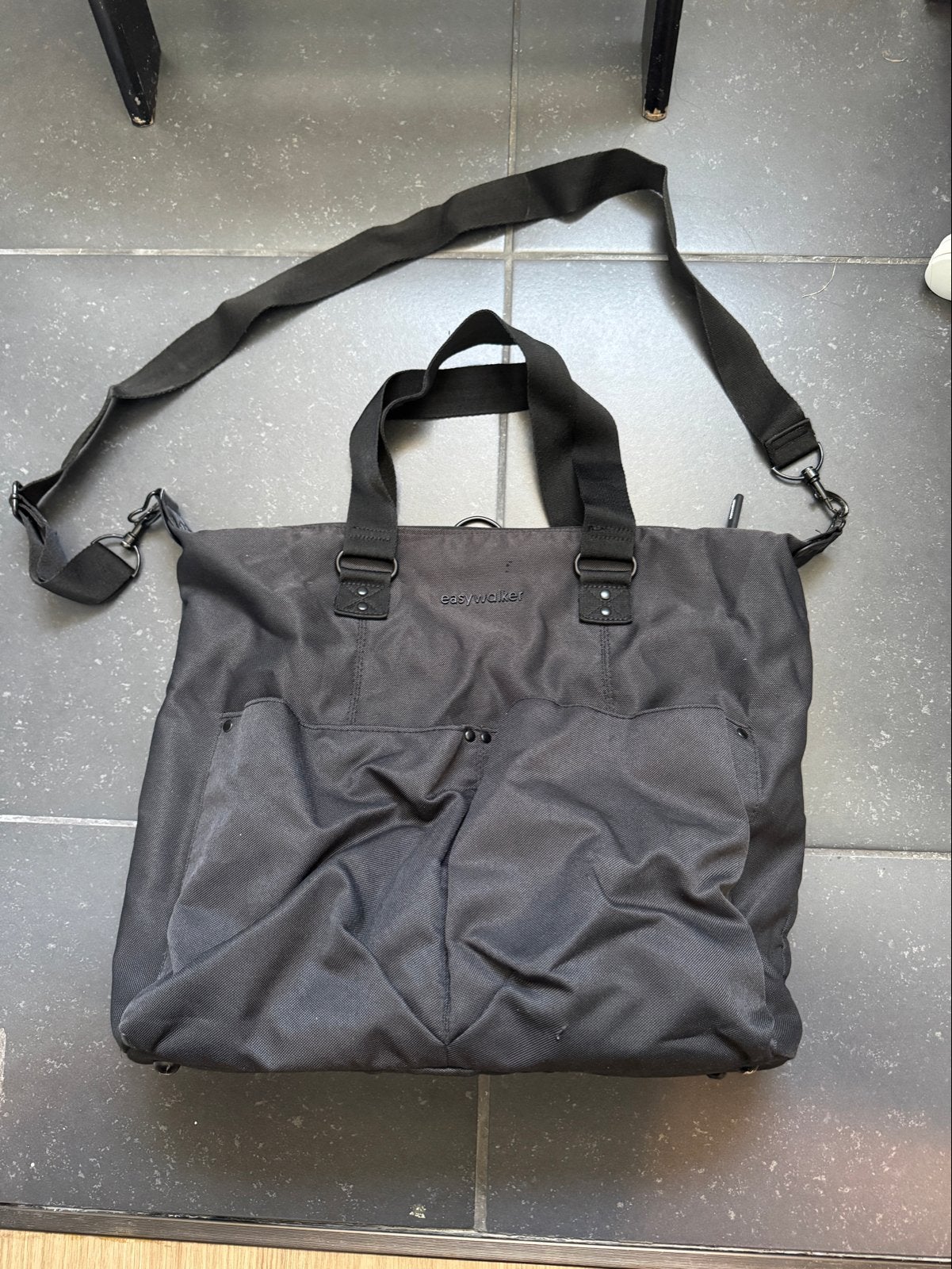 Zwarte Easywalker shopper/luiertas met schouderband, Ophalen, Gebruikt