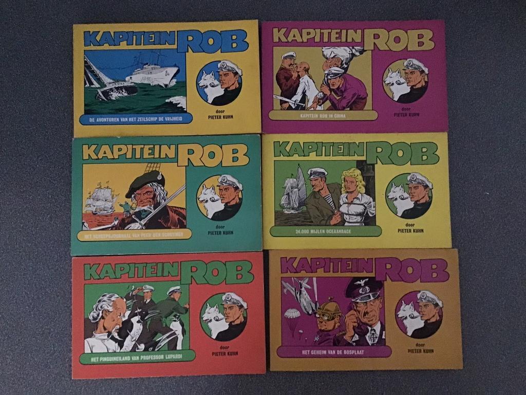 Kapitein Rob, deel 1 t/m 6, zgan, Boeken, Ophalen of Verzenden, Zo goed als nieuw, Meerdere stripboeken, Pieter Kuhn