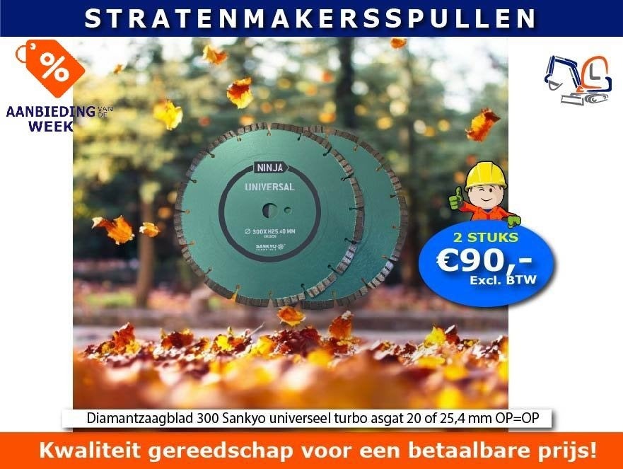 Sankyo diamantzaagbladen Turbo 300 mm – 2 STUKS, Ophalen of Verzenden, Nieuw, Overige soorten