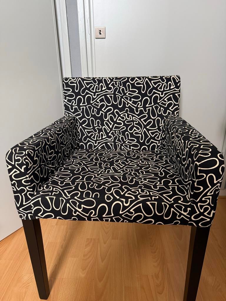 Ikea Nils Fauteuil - Zwart/Wit Patroon, Ophalen, Gebruikt, Zwart, Eén
