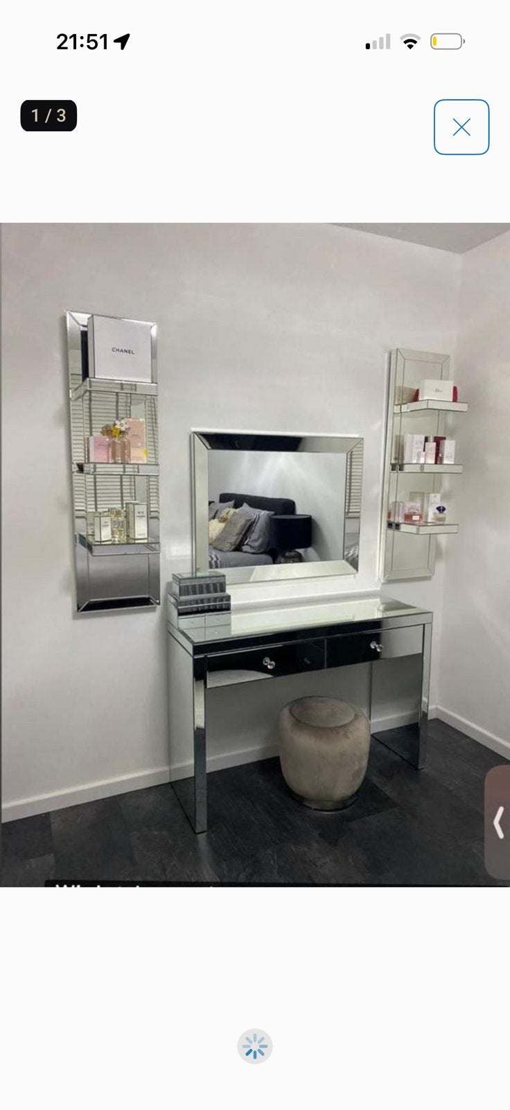 Bureau met twee spiegelwanden set van 3, Huis en Inrichting, Complete inboedels, Ophalen