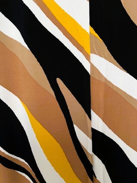 Nieuwe No Man's Land lange jurk XL okergeel camel zwart, No Man’s land, Maat 46/48 (XL) of groter, Nieuw, Onder de knie