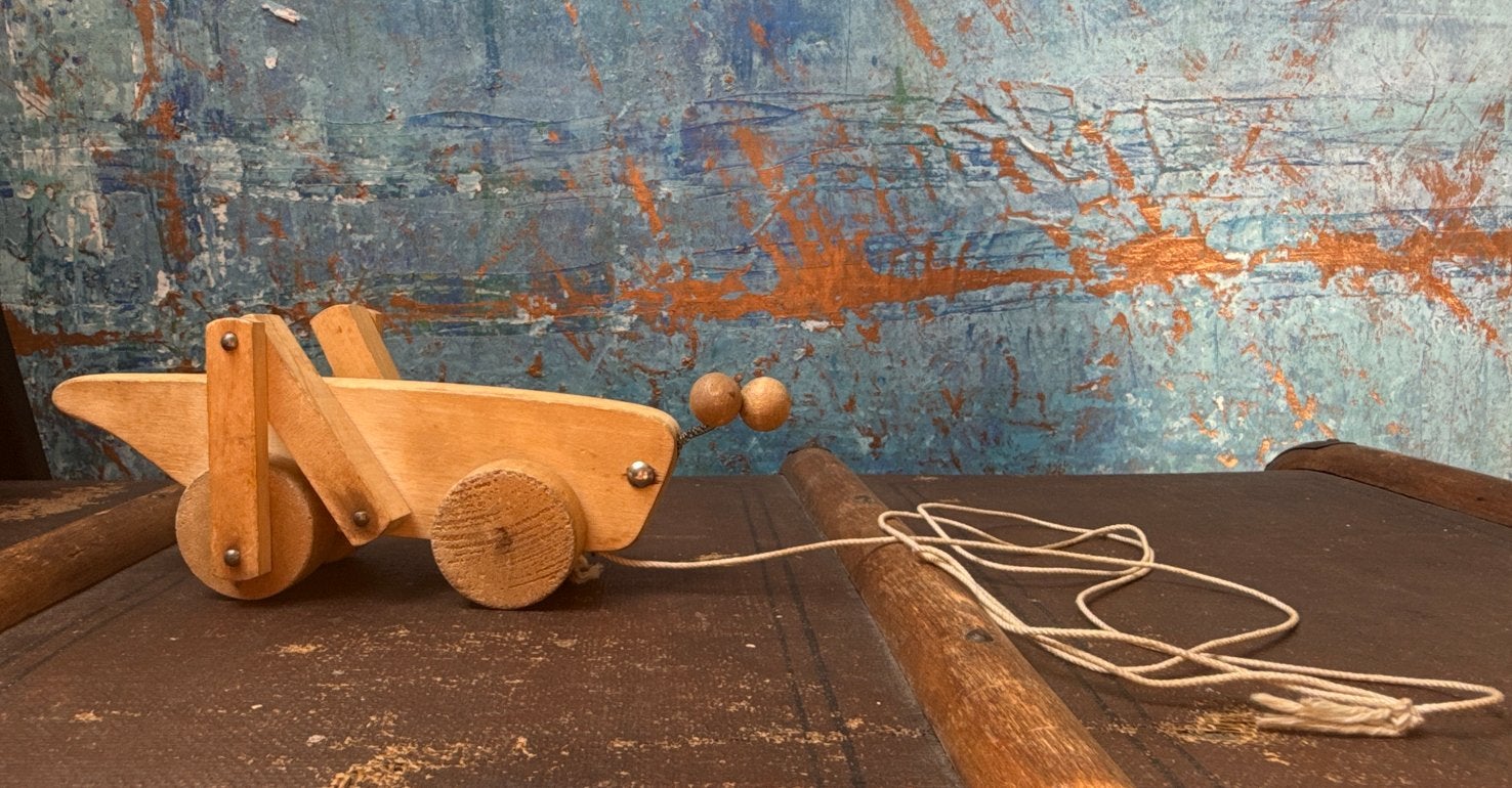 Vintage houten trekfiguur, Ophalen of Verzenden, Gebruikt, Duw- of Trekspeelgoed