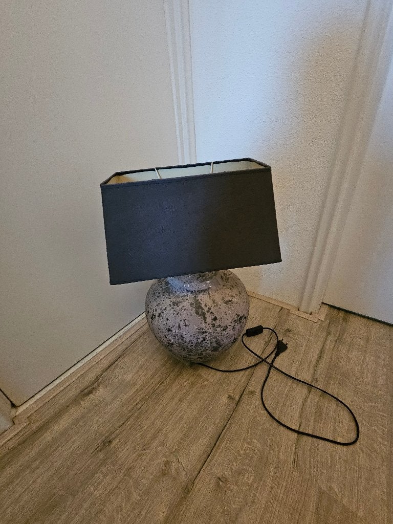 Stenen Kruiklamp incl Kap, Ophalen, Gebruikt, 35 cm, E27 (groot)
