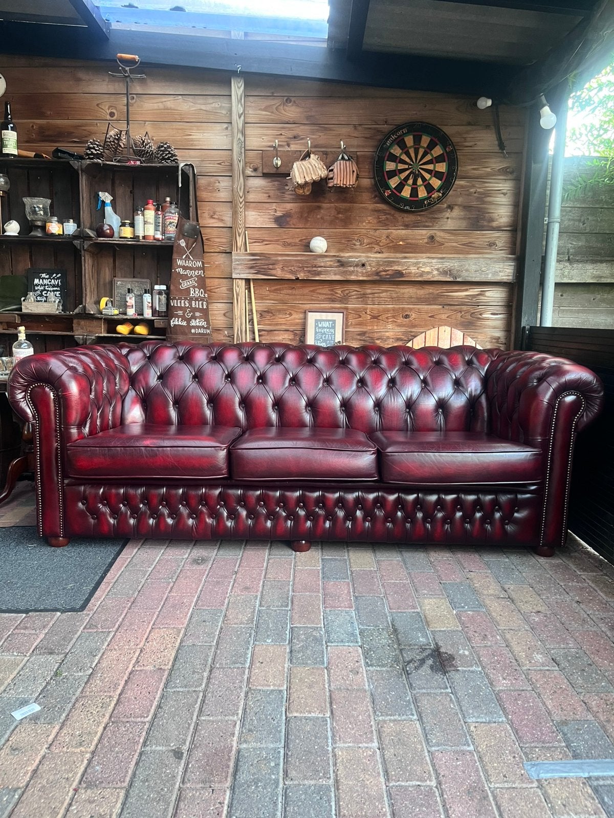 Chesterfield bank 3 zits !! Fantastisch exemplaar!, Chesterfield, Driepersoons, Ophalen of Verzenden, Zo goed als nieuw