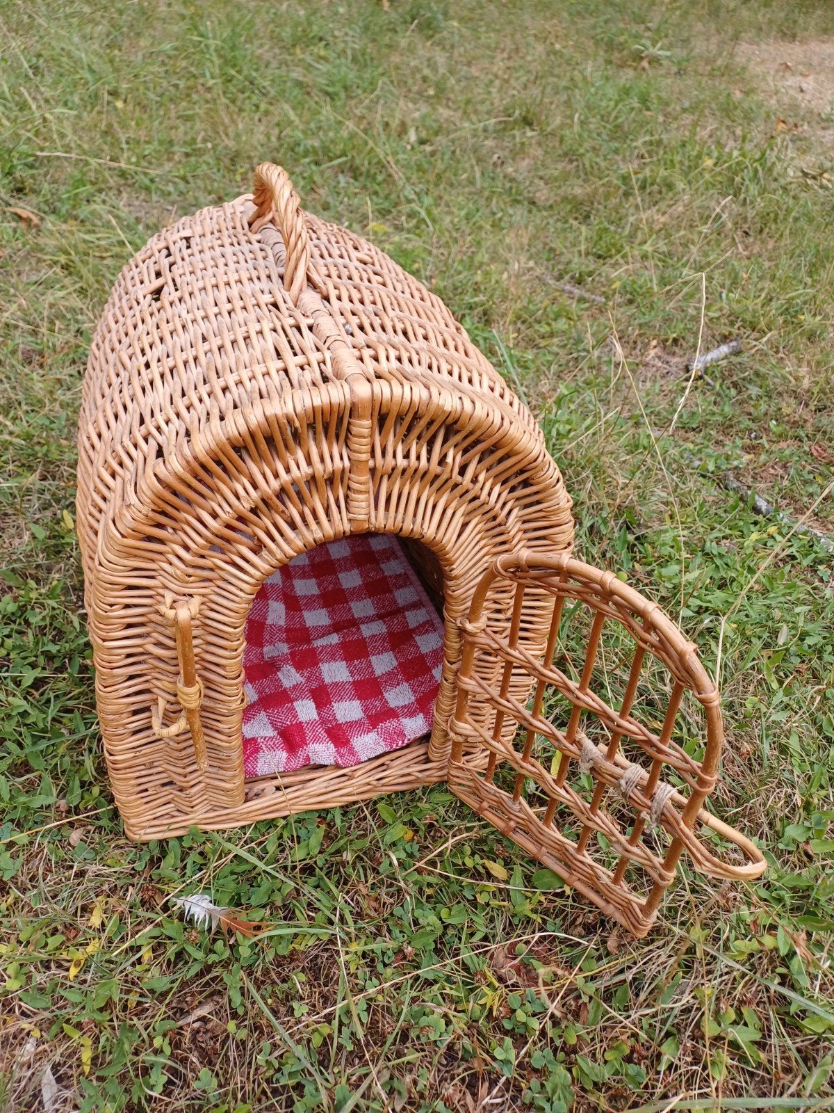 Rieten katten reismand, Dieren en Toebehoren, Kattenmanden, Ophalen, Gebruikt, Riet