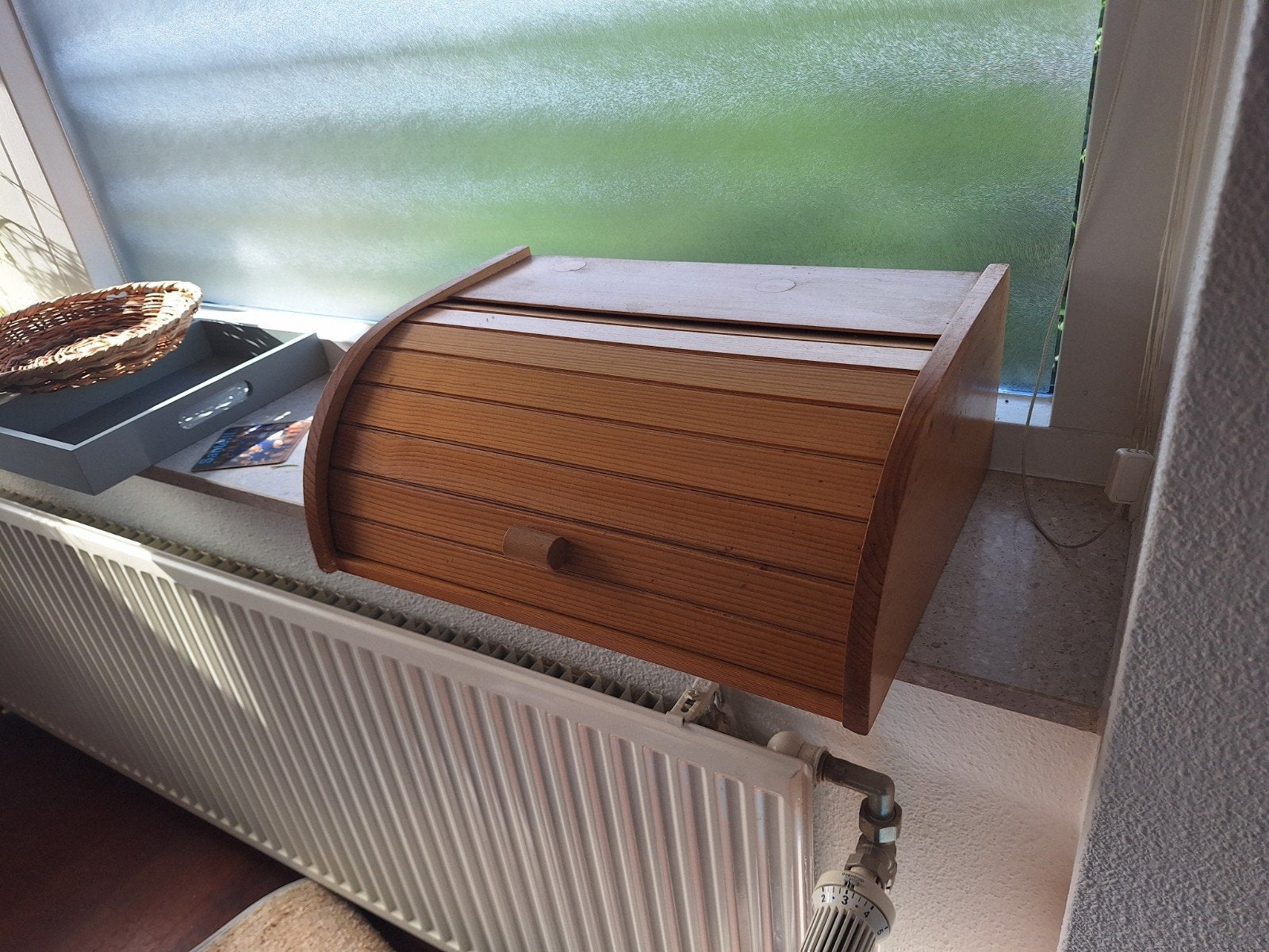 Houten broodtrommel - gratis af te halen, Gebruikt, Hout, Ophalen of Verzenden, Broodtrommel