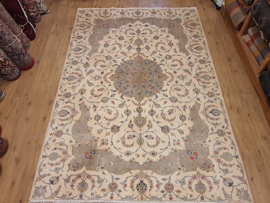 Vintage handgeknoopt perzisch tapijt kashan 291x198, Info@SlatsAntiek.nl, Perzisch, 150 tot 200 cm, 200 cm of meer