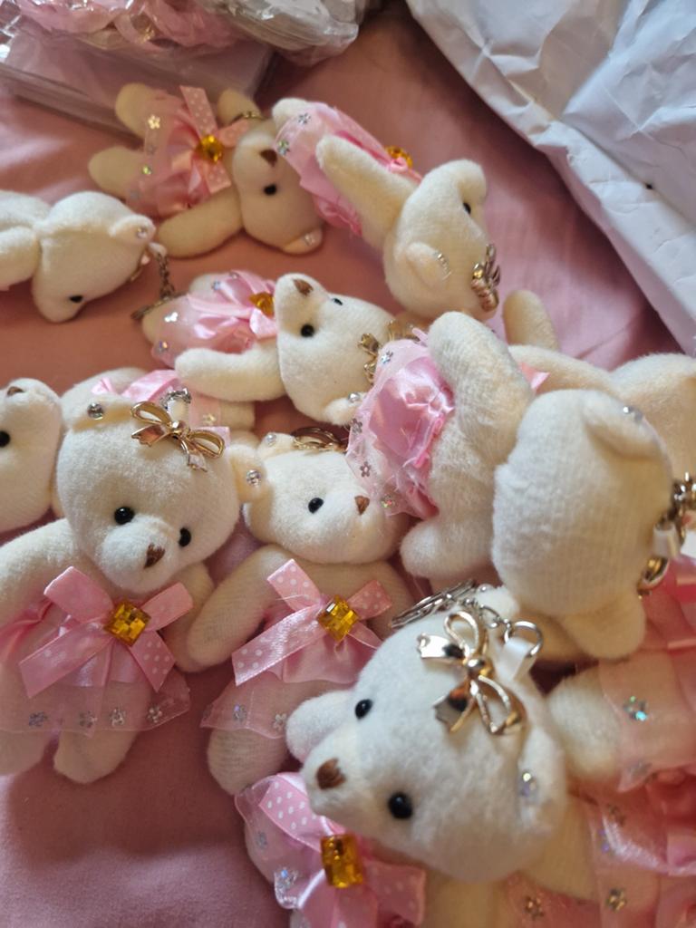 20 Roze Beer Sleutelhangers - Babyshower Bedankjes, Ophalen, Nieuw, Knuffel of Figuurtje