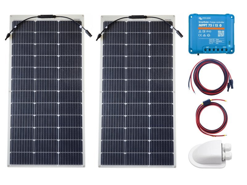 Set Flexibel Zonnepaneel 220Wp – 5 Jaar Garantie - Victron E, Caravans en Kamperen, Ophalen of Verzenden, Nieuw