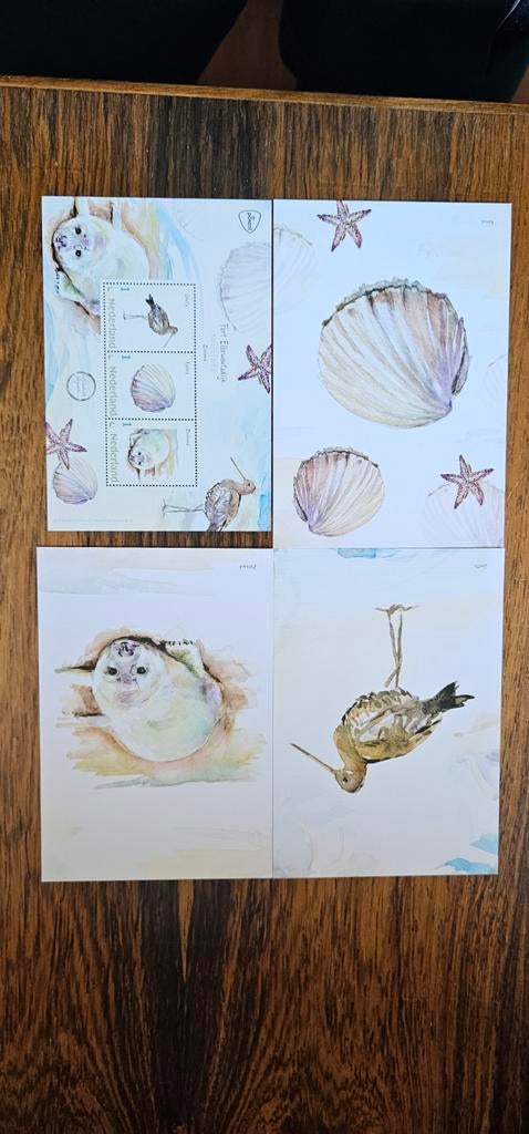 Postzegelvel Fort Ellewoutsdijk - Zeehond, Schelp, Grutto, Verzamelen, Verzenden