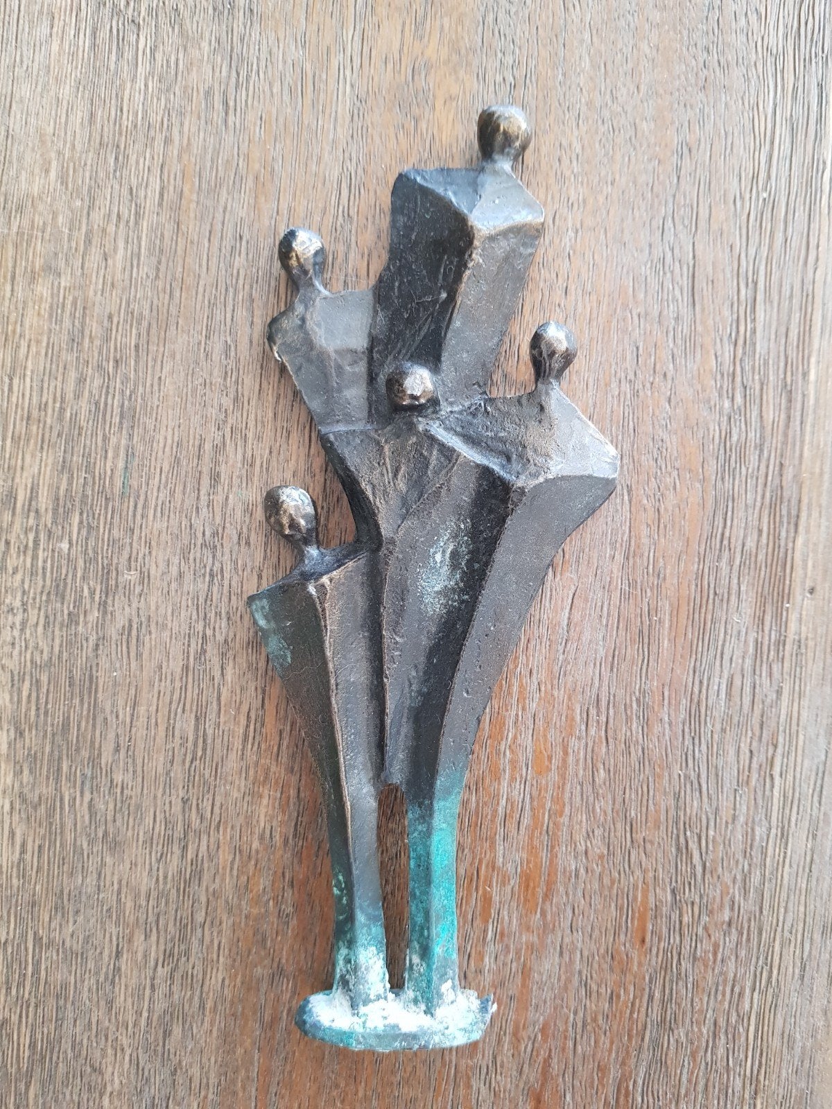 bronzen beeld van Corry Ammerlaan 5 personen, Groep mensen, Minder dan 20 cm, Ophalen of Verzenden, Beeld
