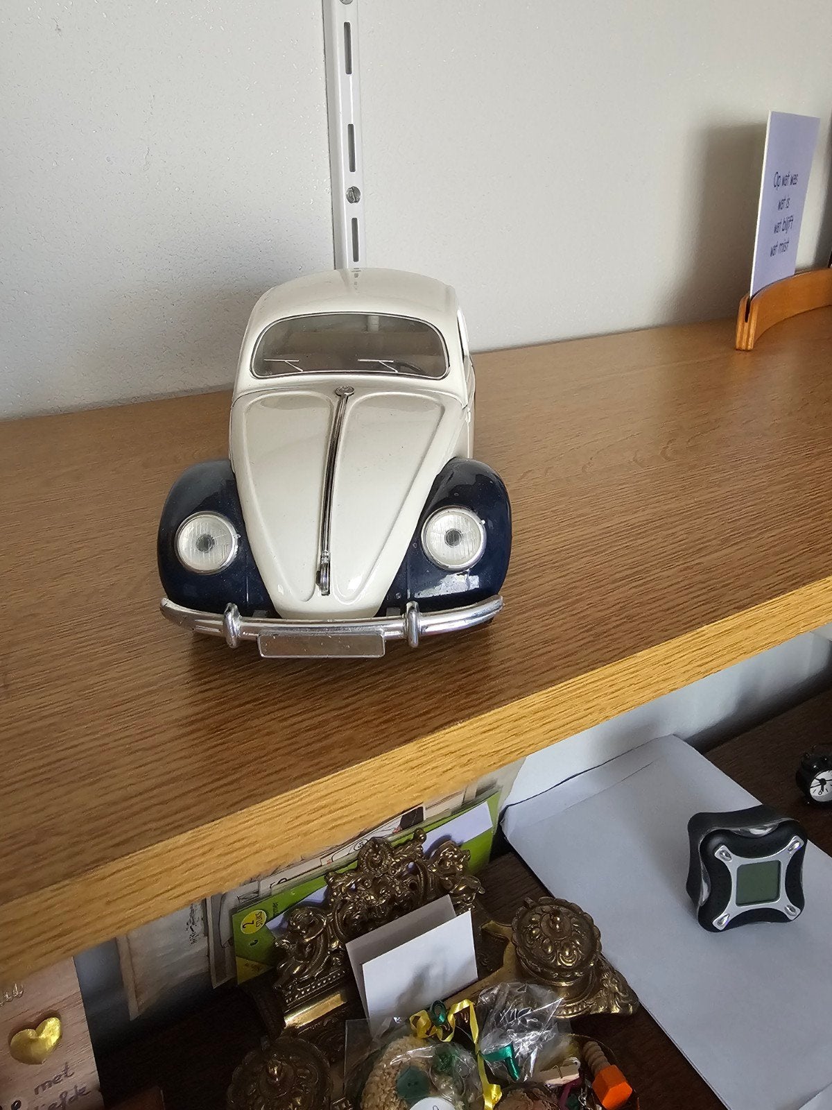 Volkswagen Kever modelauto - Crème/Donkerblauw, Ophalen of Verzenden, Zo goed als nieuw, Overige typen