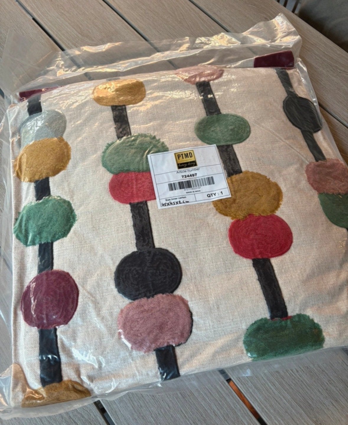 PTMD Prinay Sierkussen 45x45 cm - Kleurrijk Stippenpatroon, Overige merken, Meerkleurig, Vierkant, Nieuw