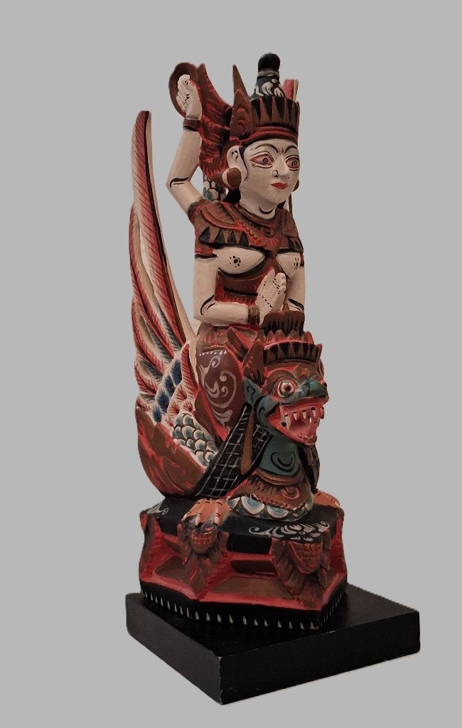 Bali Balinees beeld Vishnu & Garuda Indonesië, Hout, Ophalen of Verzenden, 26 cm, Indonesië