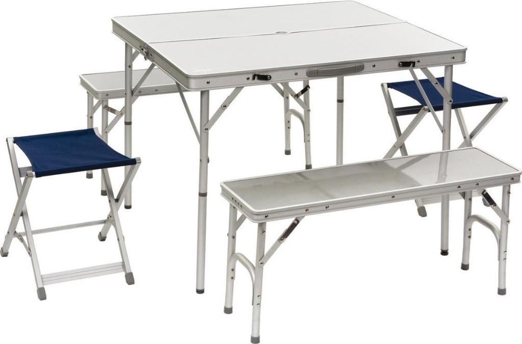 Bo-Camp picknick tafel met 2 krukjes en 2 bankjes, Ophalen, Gebruikt, Campingtafel