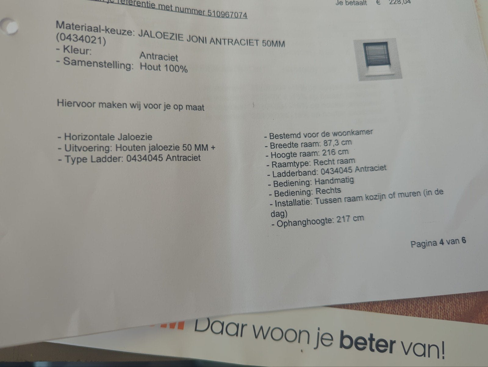 Houten jaloezieën 50 mm, Ophalen, Jaloezie, Gebruikt, Kwantum