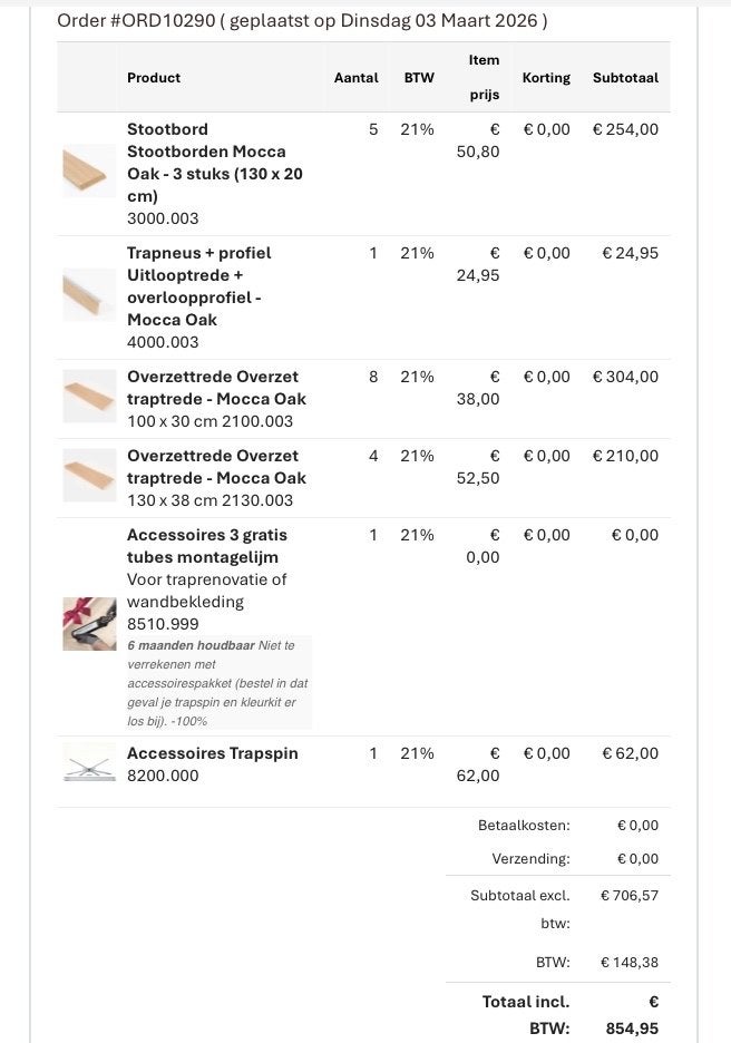 Traptreden- Mocca Oak traprenovatie set - doe-het-zelf, Ophalen, Nieuw, Trap, Minder dan 2 meter