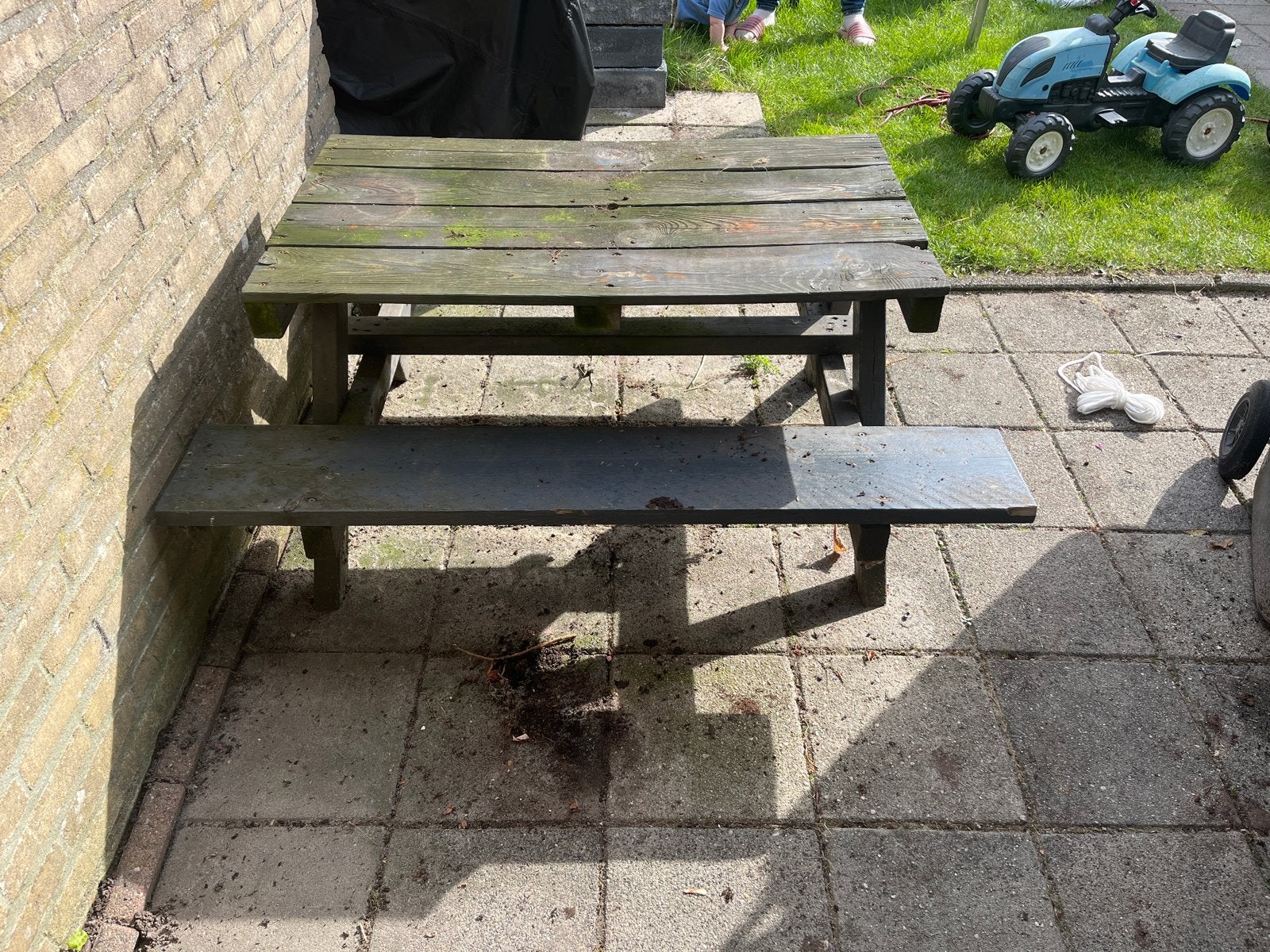 Gebruikte houten kinder picknicktafel voor buiten, Ophalen, Gebruikt, Rechthoekig, Hout