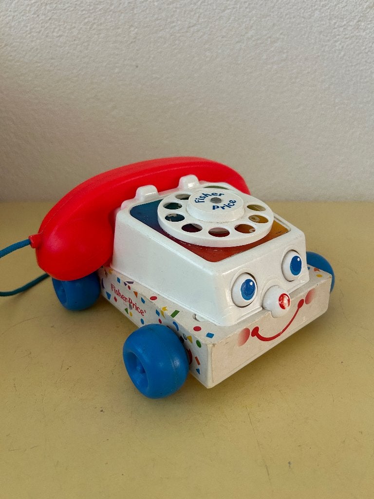 Vintage Fisher-Price Babbeltelefoon (1985) Chatter Phone, Ophalen of Verzenden, Gebruikt, Duw- of Trekspeelgoed